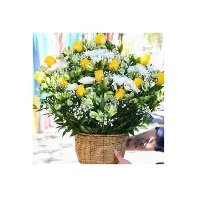 Pésame Amarillo - Arreglo floral de condolencias