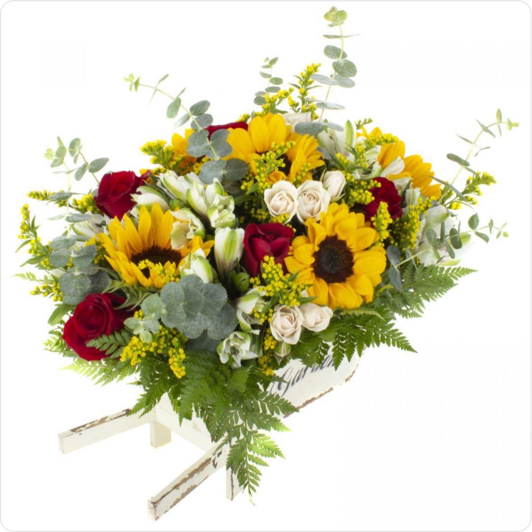 Carretilla de girasoles - Imagen 1