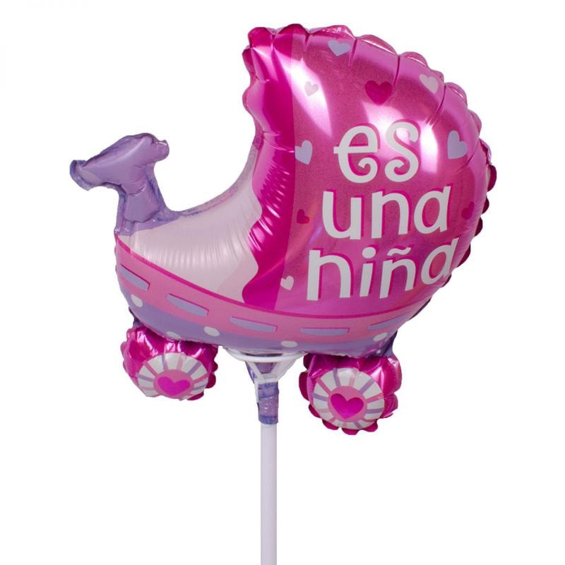 Globo coche es una niña 22cm - Imagen 1
