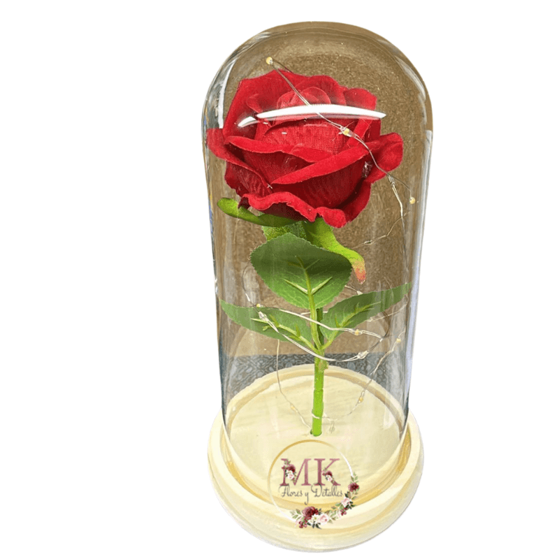 Rosa Roja Sintetica en Cúpula - Imagen 1