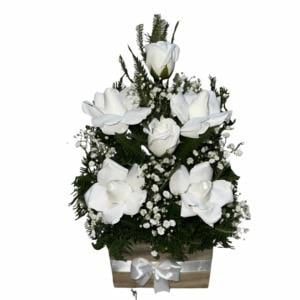 Condolencias de Rosas Blancas Eternas - Imagen 1