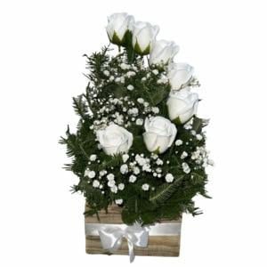 Espiral de Rosas Blancas Eternas - Imagen 1