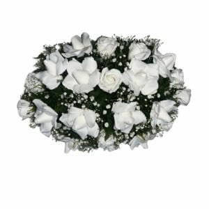 Cubre Urna de Rosas Blancas Eternas - Imagen 1