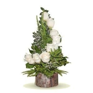 Espiral de 10 Rosas Blancas - Imagen 1