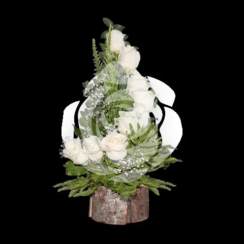 Espiral 8 rosas Blancas