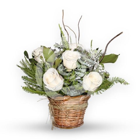 Canasta Pequeña con 6 rosas - Imagen 1