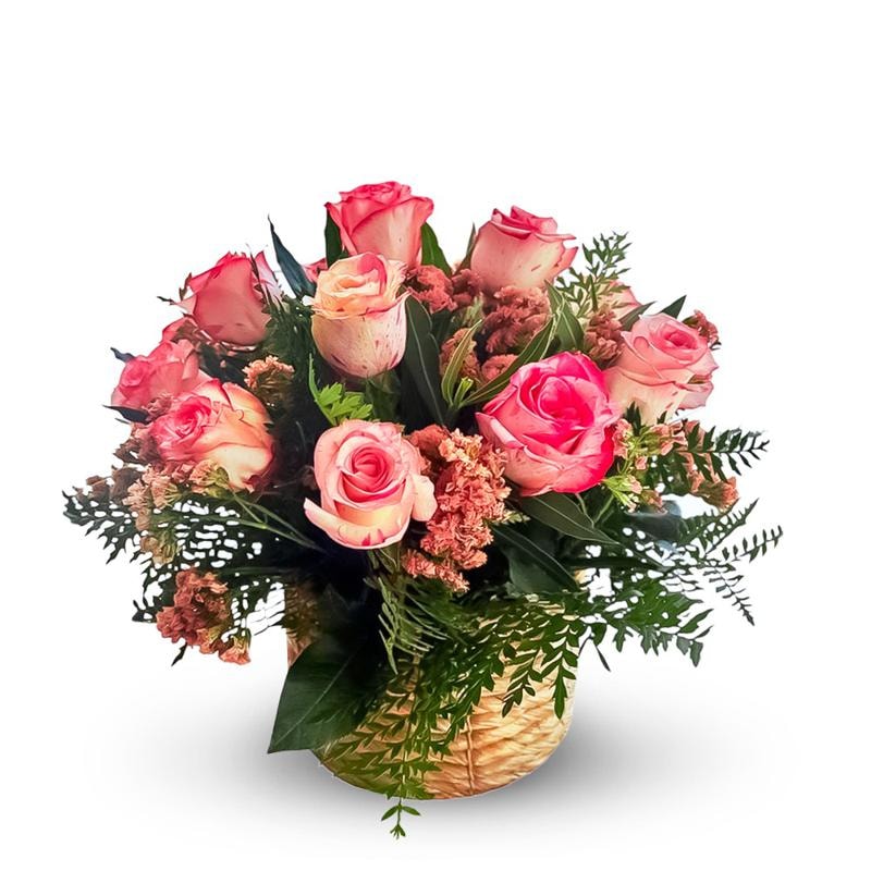 Canasta sutil 15 rosas - Imagen 1
