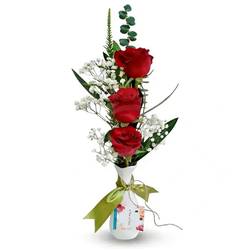 Solitario 3 rosas rojas - Imagen 1