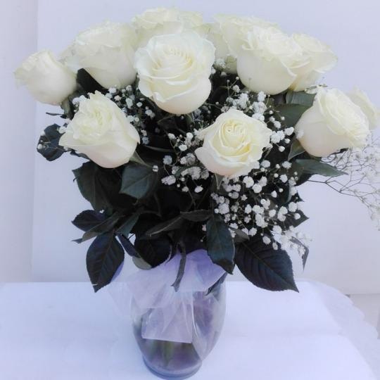 FLORERO DE 24 ROSAS BLANCAS - Imagen 1