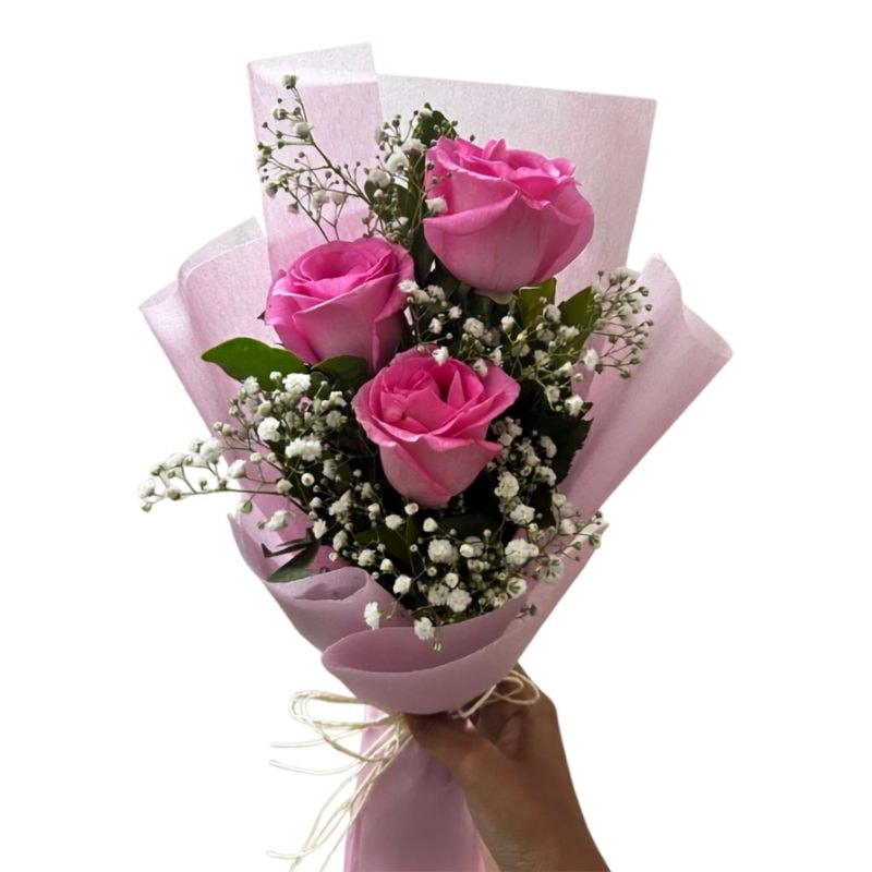 RAMO DE 3 ROSAS ROSADAS - Imagen 1