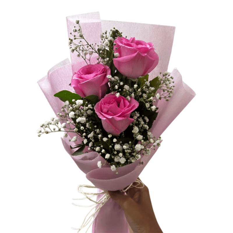 RAMO DE 3 ROSAS ROSADAS - Imagen 1