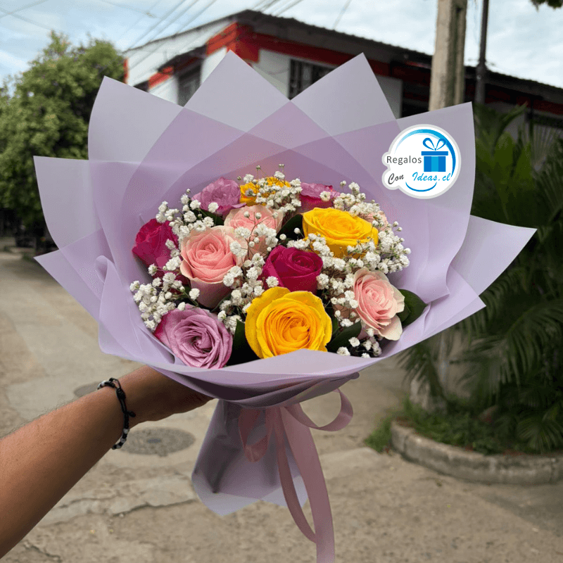 BOUQUET REDONDO MULTICOLOR - Imagen 1