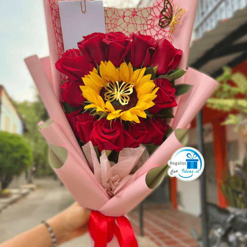 RAMO DE ROSAS YGIRASOL - Imagen 1