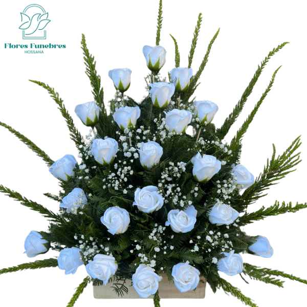 ARREGLO CONDOLENCIAS 25 ROSAS DE JABON - Imagen 1