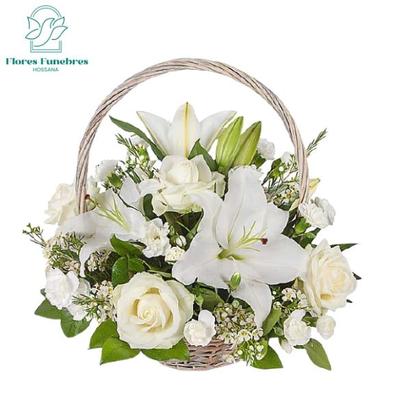 Cesta de 5 rosas 4 lilium - Imagen 1