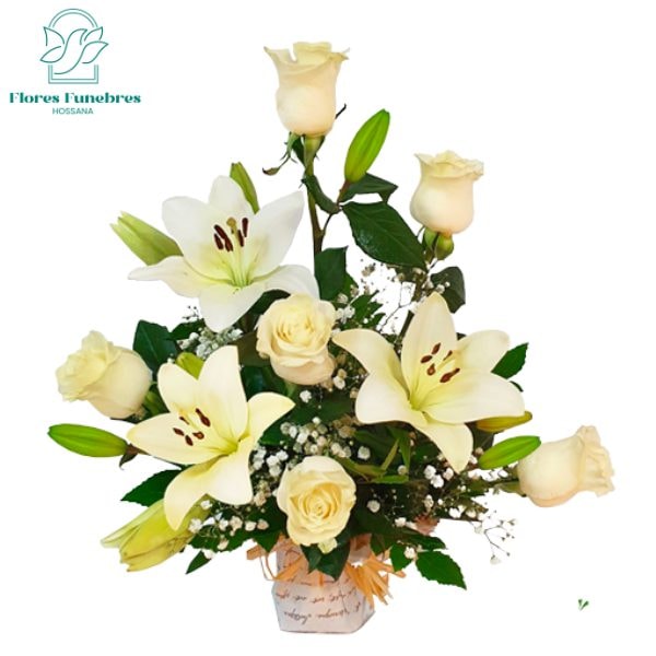 Arreglo 6 rosas 6 lilium - Imagen 1