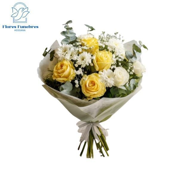Ramo 6 rosas con follaje - Imagen 1