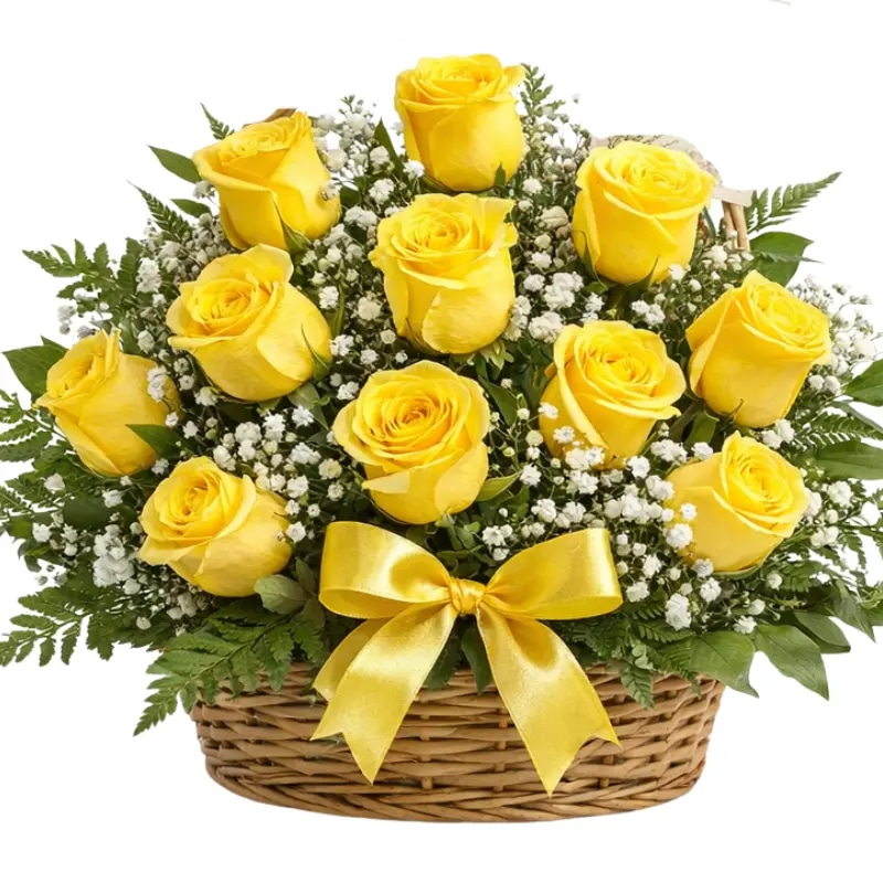Canasta de 12 rosas