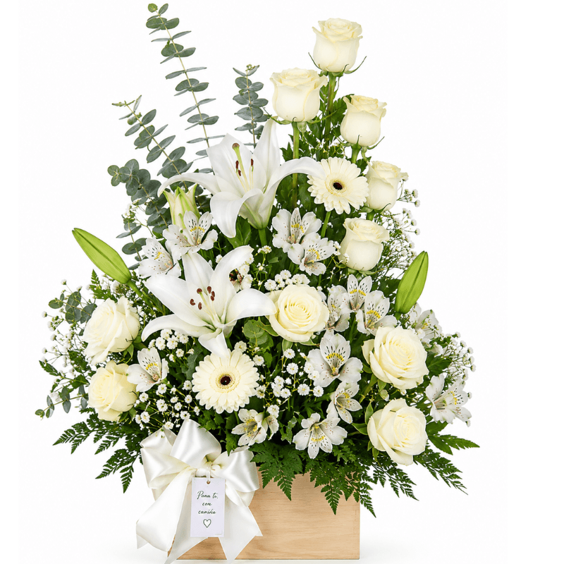 Arreglo 10 rosas 2 lilium 2 gerberas - Imagen 1