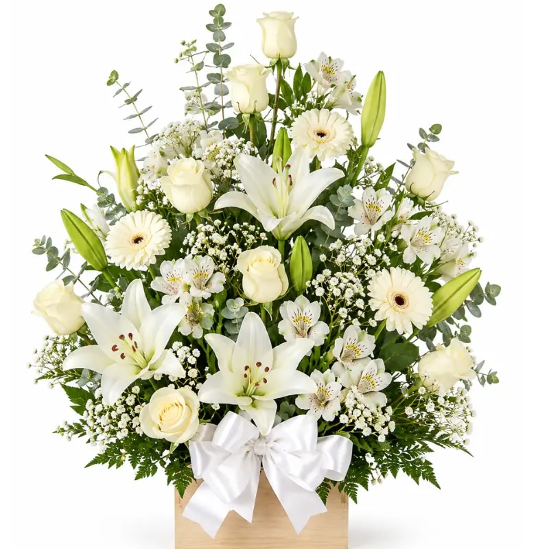Arreglo 10 rosas 6 lilium 4 gerberas