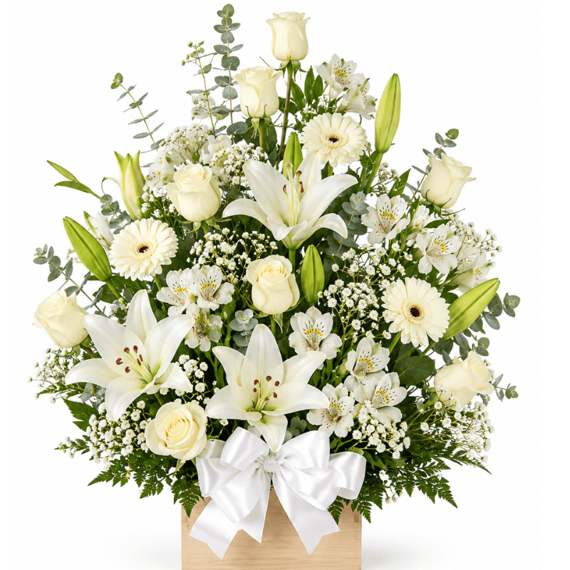 Arreglo 10 rosas 6 lilium 4 gerberas - Imagen 1