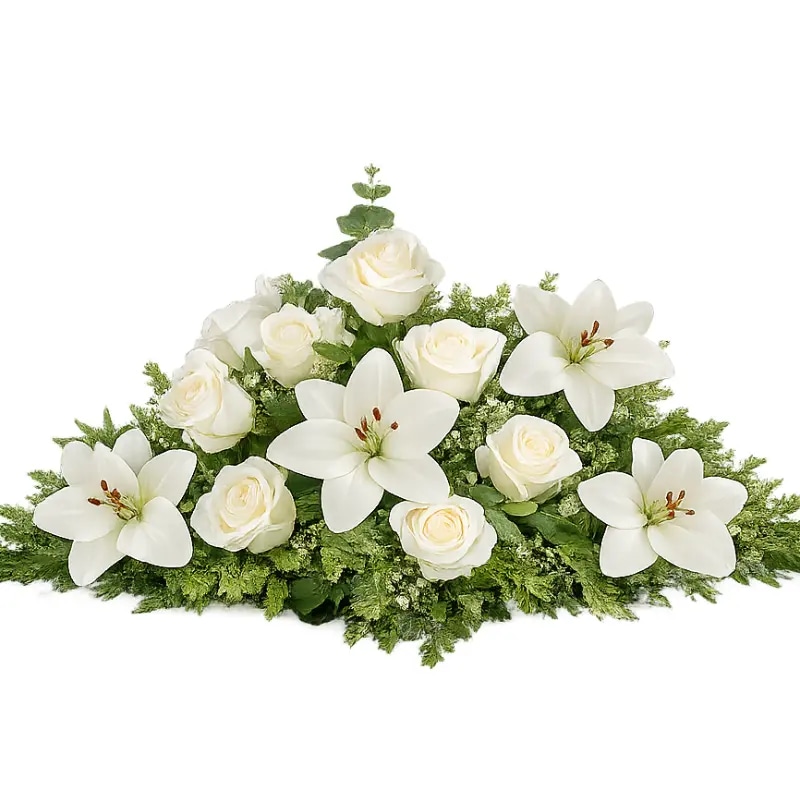 Cojin 10 rosas 5 lilium