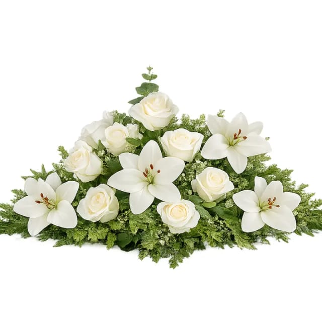 Cojin 10 rosas 5 lilium