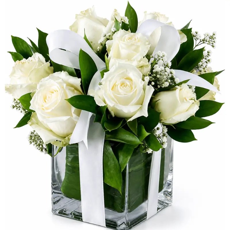 Cubo regalo 10 rosas