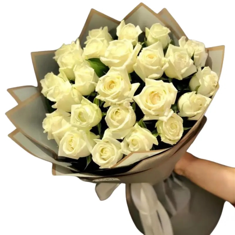 Ramo de 25 rosas blancas