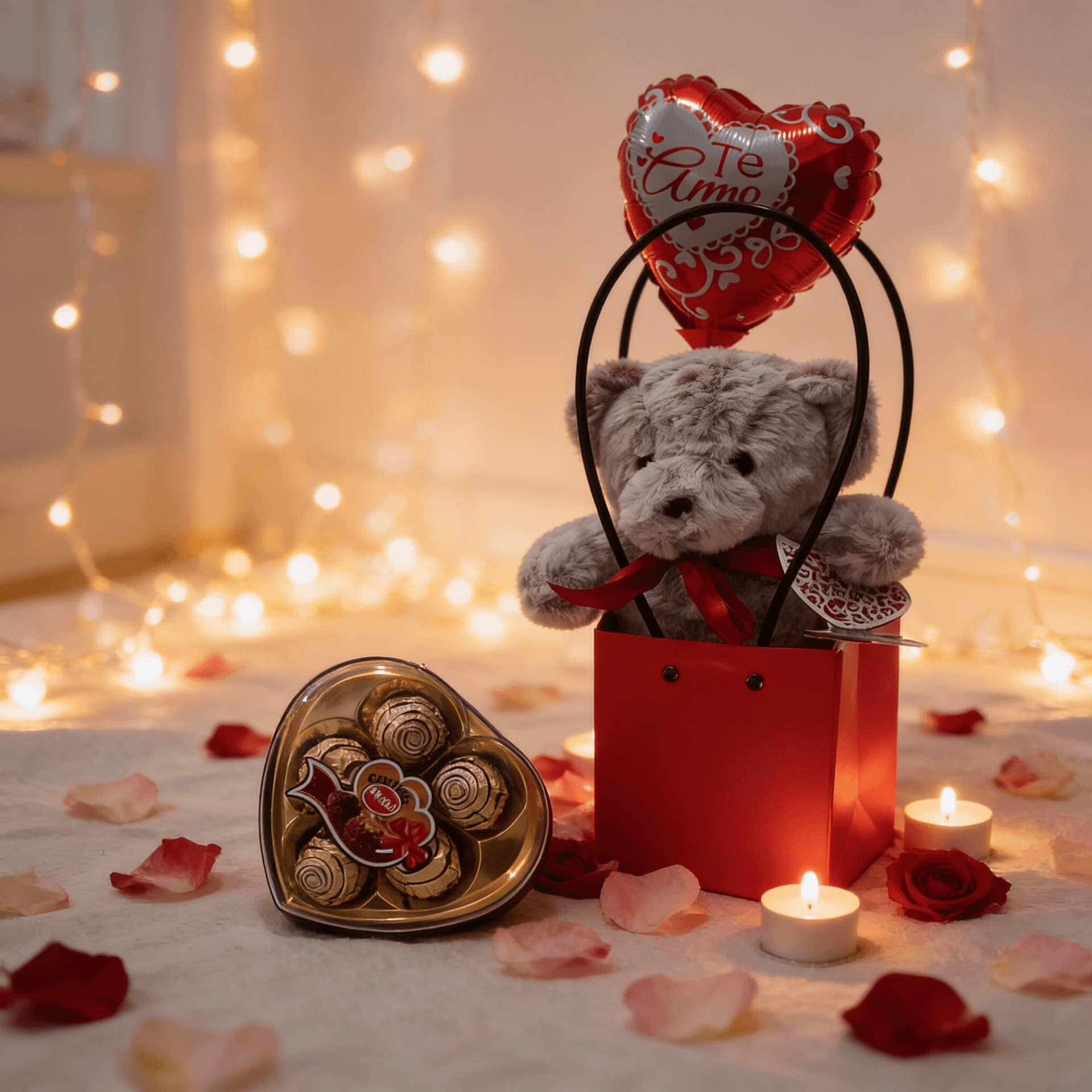 💖 Paquete Romántico: Bolsa Oso y Tesoros 🍫 - Imagen 1