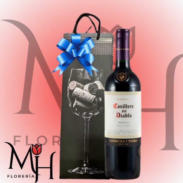 vino casillero del diablo 750ml y bolsa de regalo - Imagen 1