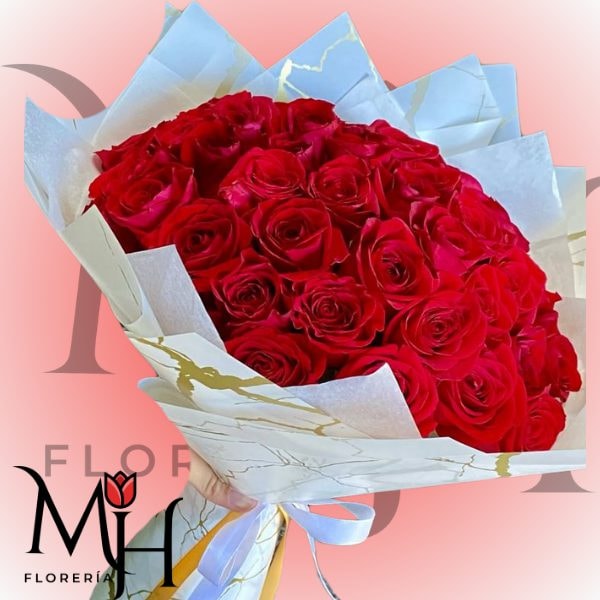 Ramo de 36 Rosas importadas y linda envoltura - Imagen 1