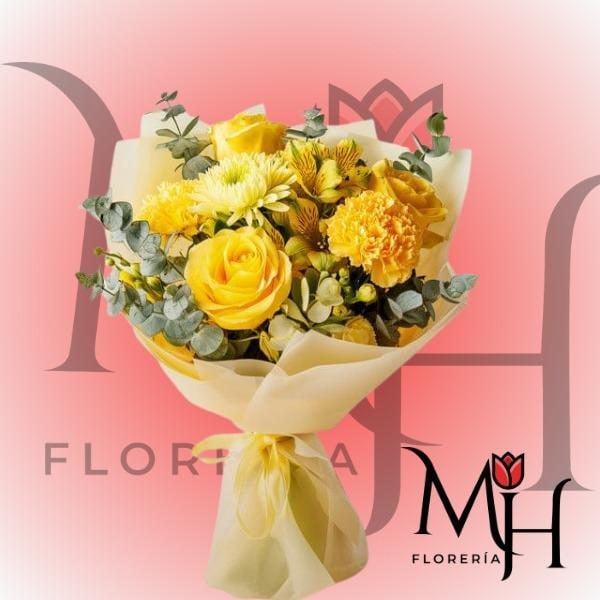 Ramo floral 12 varas de flores amarillas - Imagen 1