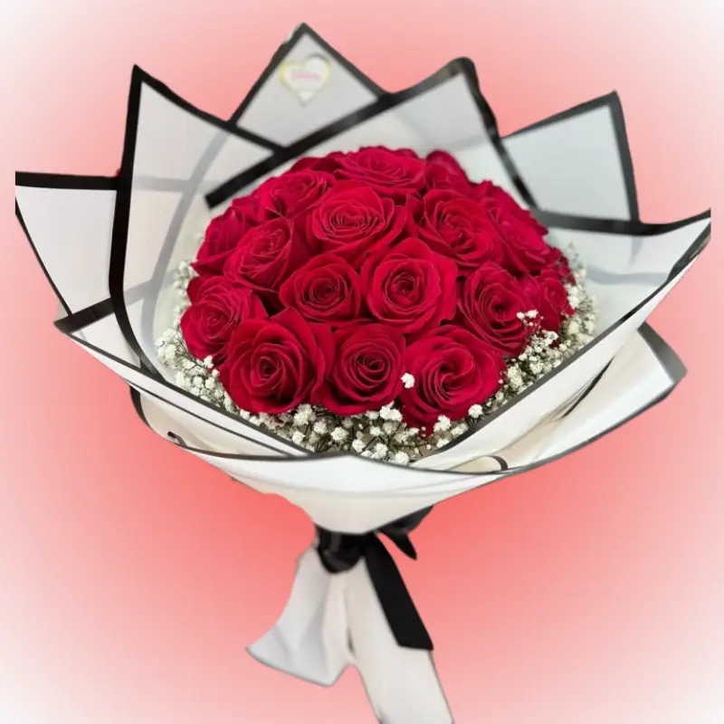 Ramo de 25 rosas tipo bouquet