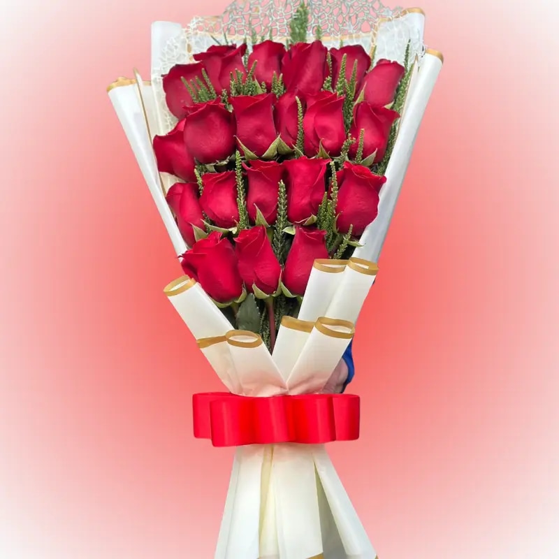 Sorprendente ramo 20 rosas rojas
