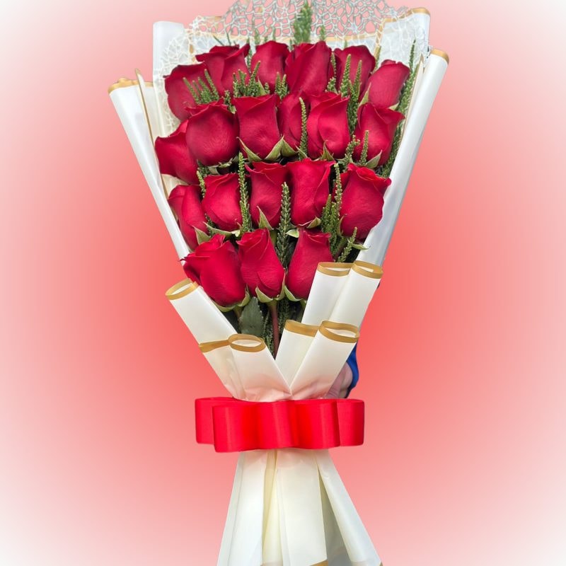Sorprendente ramo 20 rosas rojas - Imagen 1