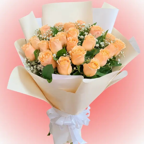 Ramo 25 rosas damasco