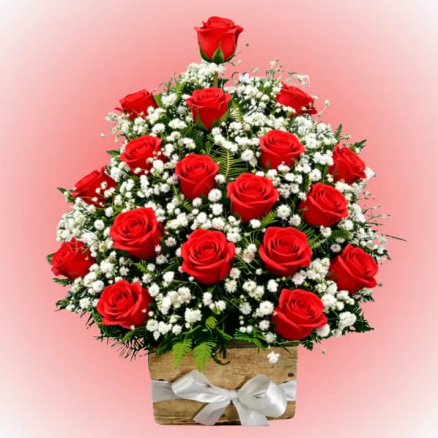Canasta 20 rosas rojas de jabon