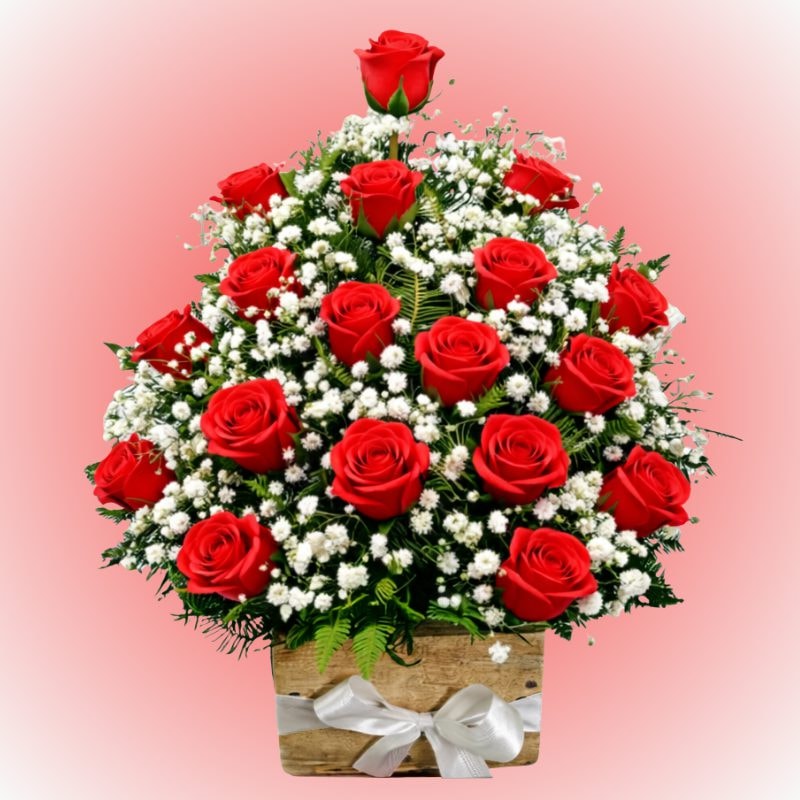 Canasta 20 rosas rojas de jabon - Imagen 1