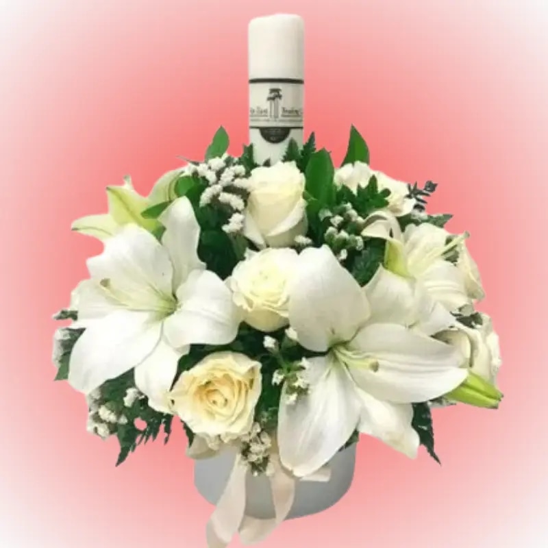 Box de 8 rosas 4 lilium y velon