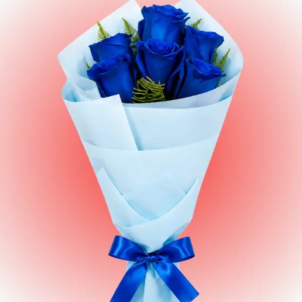 Ramo 6 rosas azules