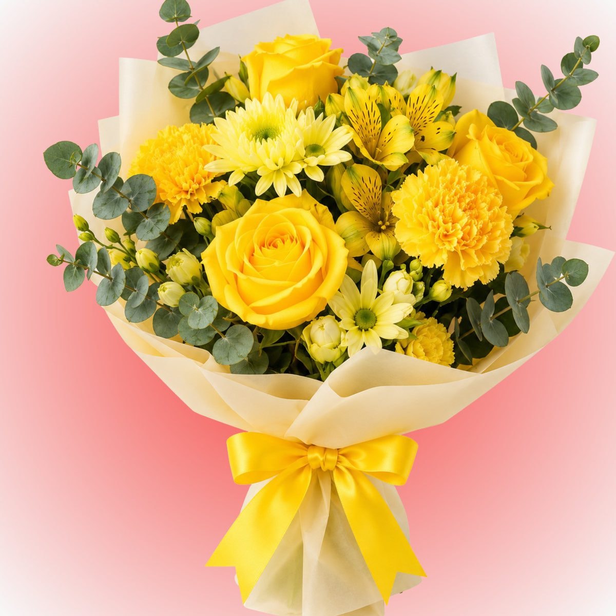 Ramo mix floral de 8 varas de flores surtidas amarillas - Imagen 1