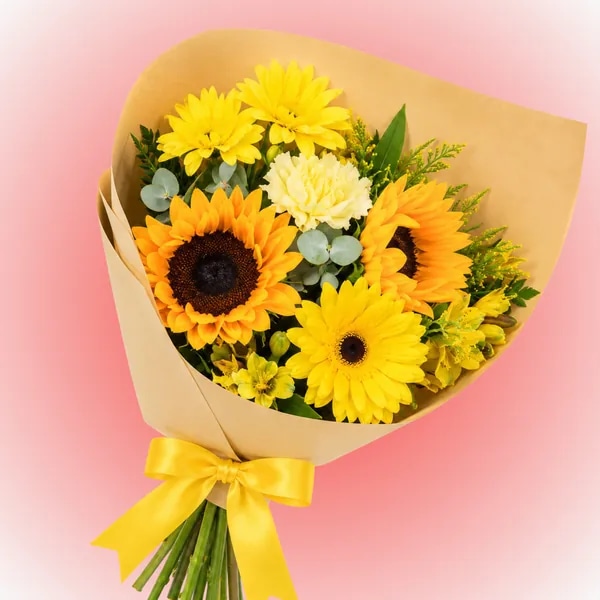 Ramo mix flores surtidas 5 varas en color amarillo