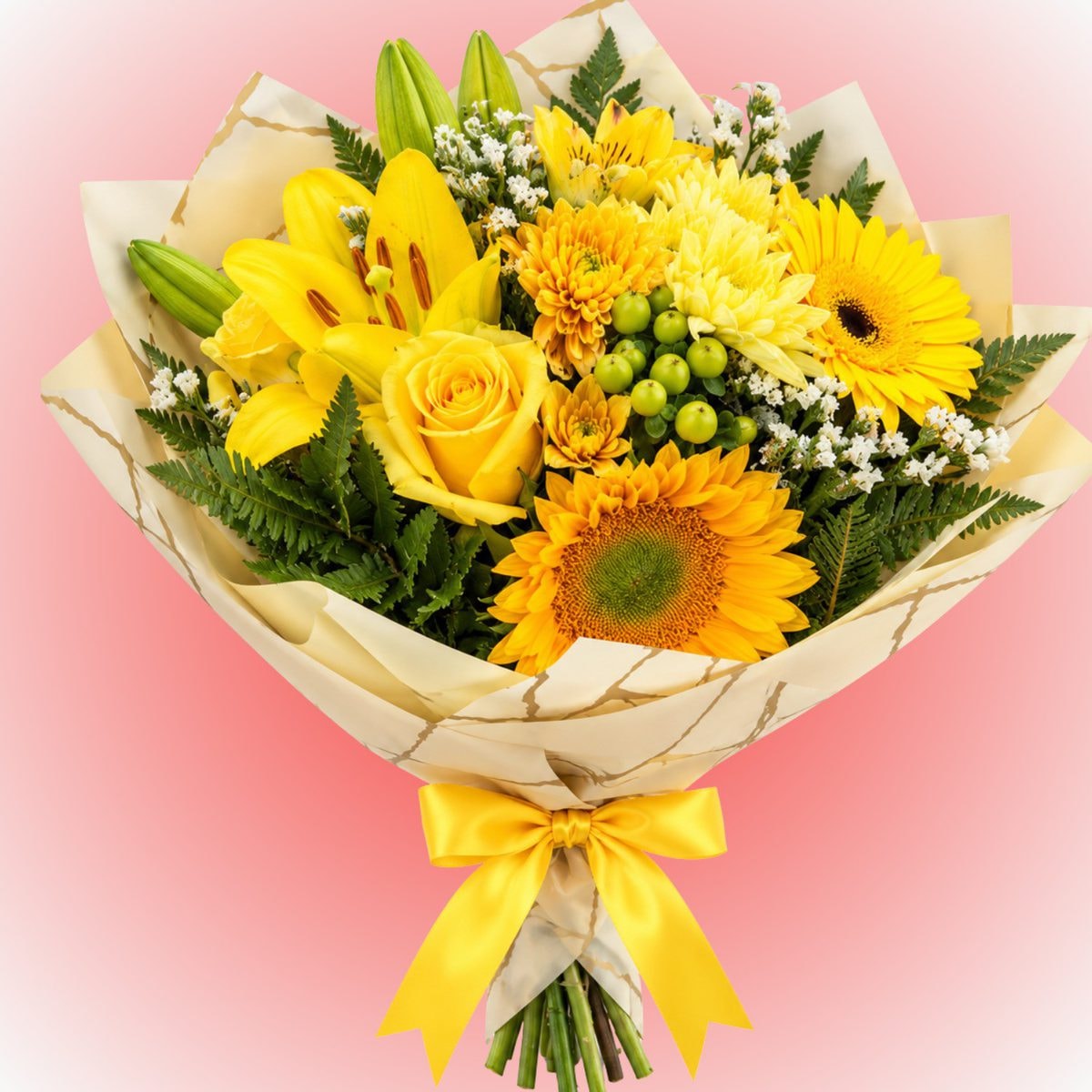 Flores amarillas 6 varas surtidas para inicio de primavera - Imagen 1