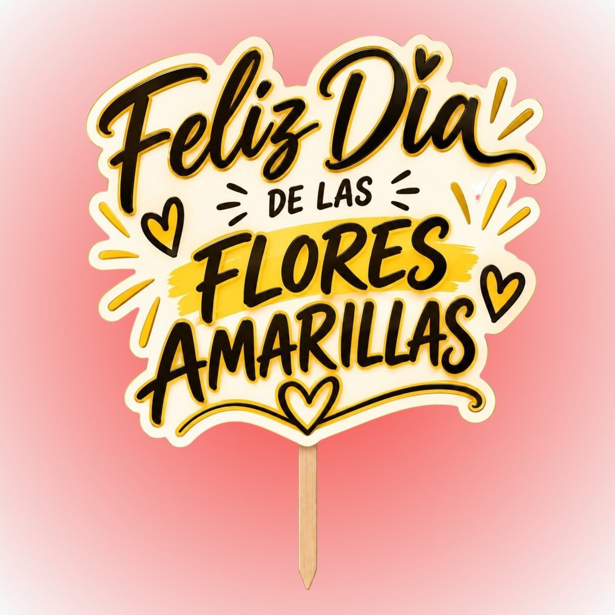 Topper dia de las flores amarillas - Imagen 1