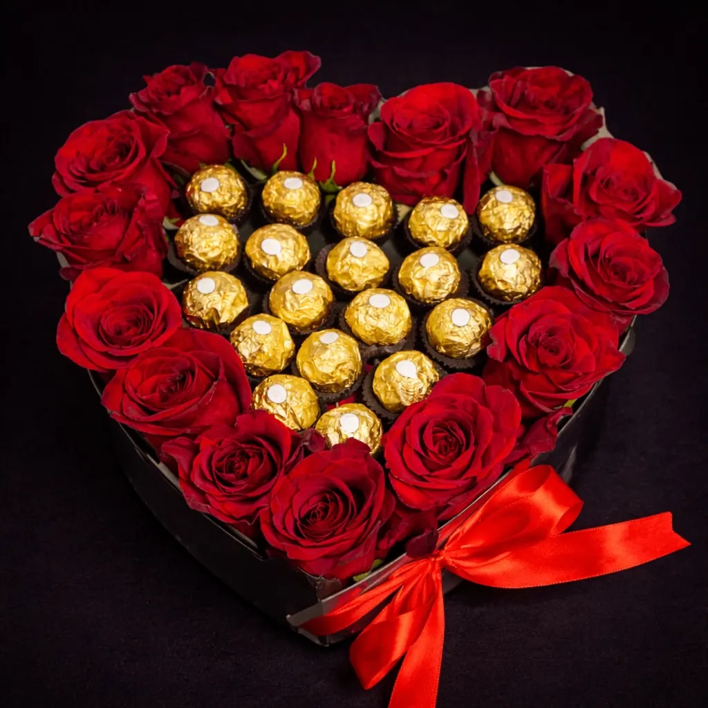 Corazón con bombones