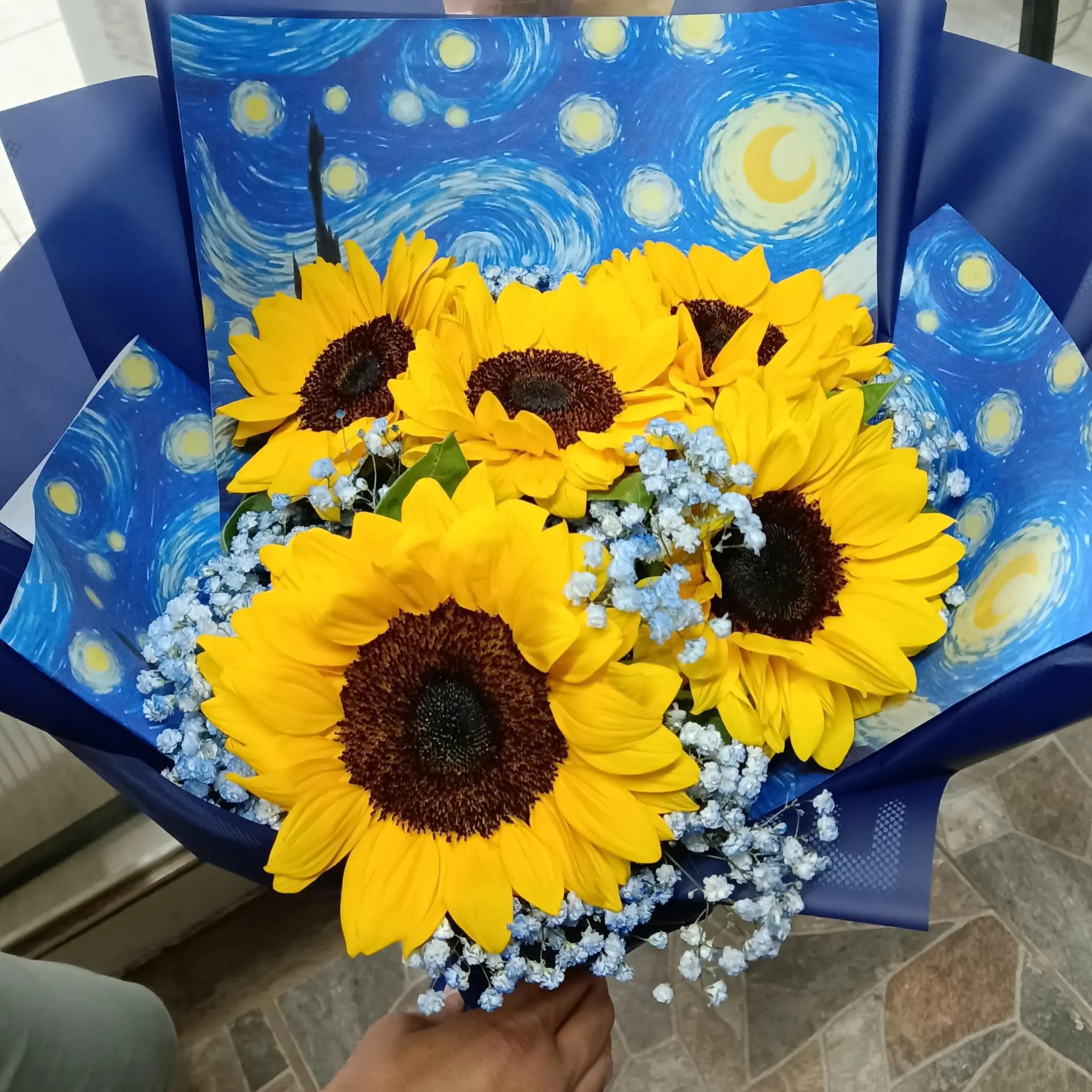 Noche estrellada-girasoles