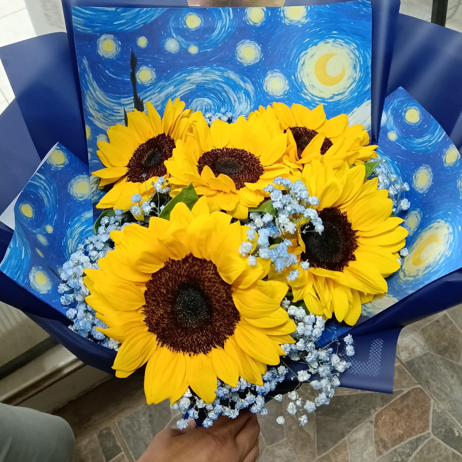 Noche estrellada-girasoles - Imagen 1