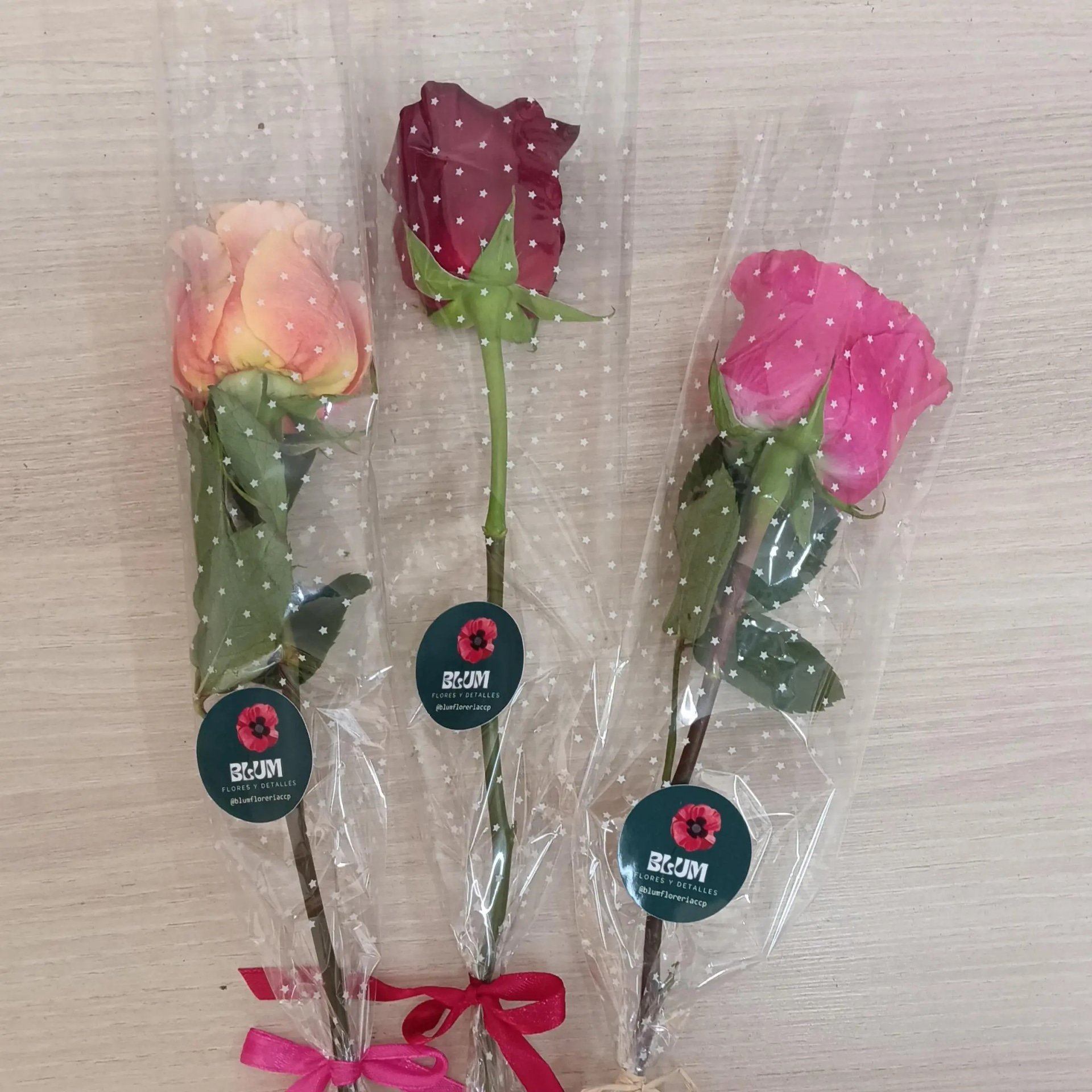 Rosas individuales - 15 rosas colores aleatorios