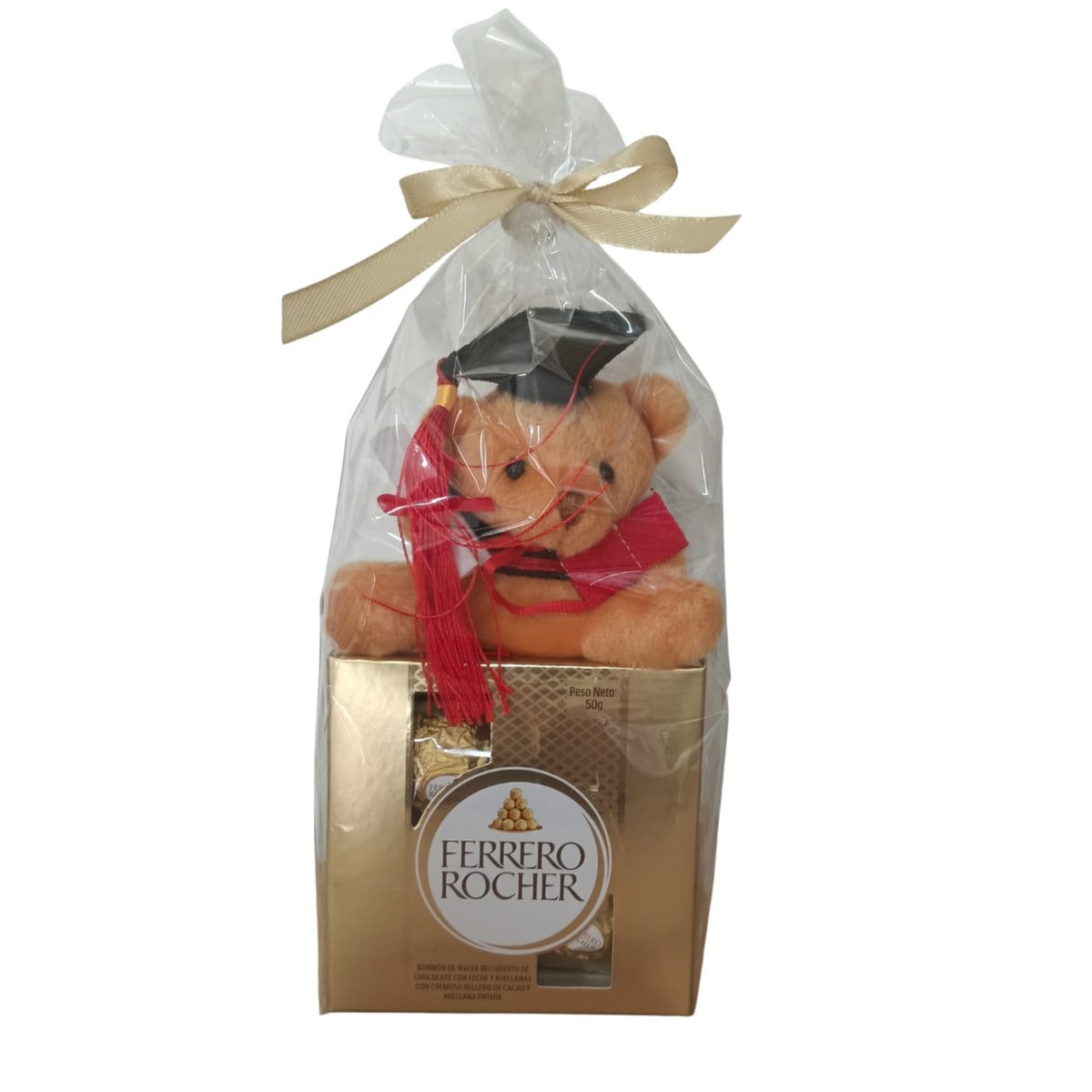Ferrero Rocher 4 unidades+ mini peluche graduación - Imagen 1